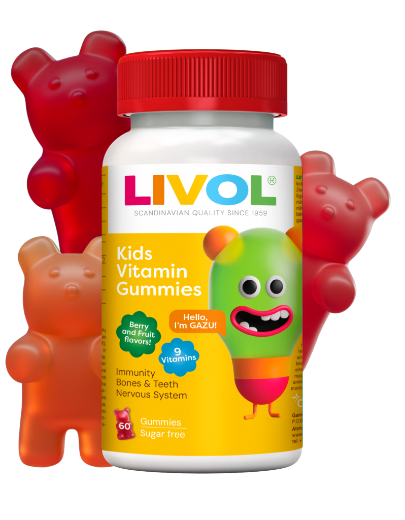 LIVOL vitaminų guminukai vaikams, 60 gum.
