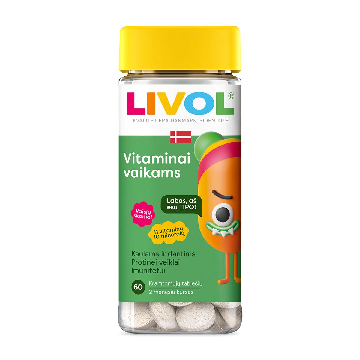 LIVOL vitaminai vaikams vaisių sk., 60 tabl.