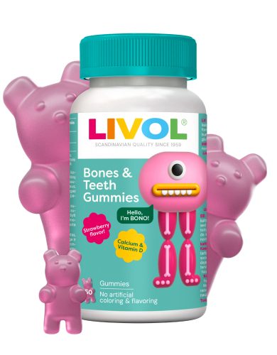 LIVOL Bones & Teeth guminukai, 50 gum.