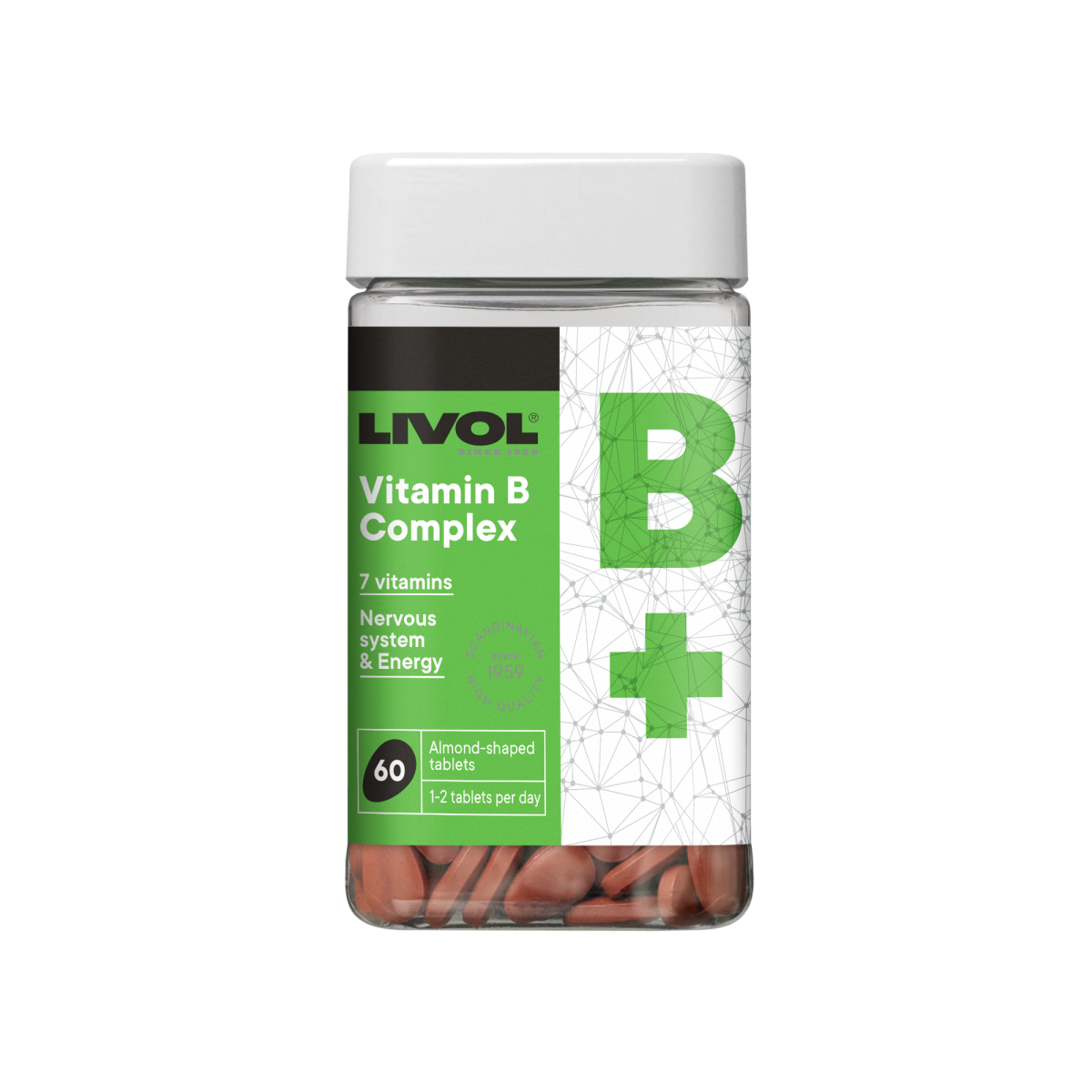 LIVOL B grupės vitaminų kompleksas, 60 tabl.